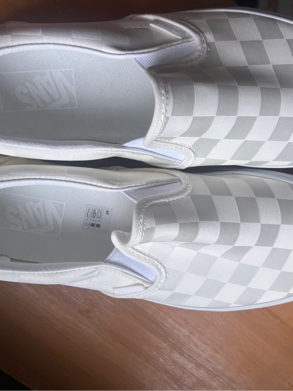 Vans Checkerboard Slip-On in White and Light Gray - Men/Women